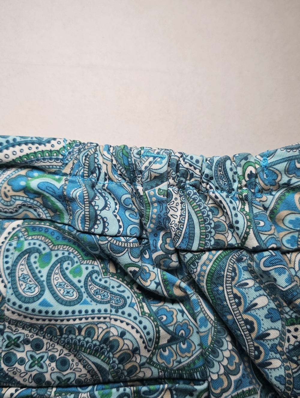 Talbots Womens Casual Pants Size 14 W Blue Paisley Cotton Cropped - Picture 10 of 10